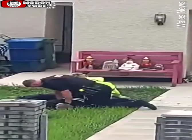 Video :A police officer repeatedly strikes a disobedient criminal in the face